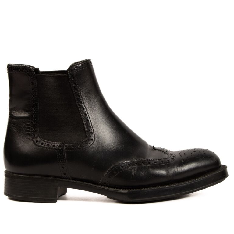 Prada Black Ankle Chelsea Boots Size 37 Labellov Buy and