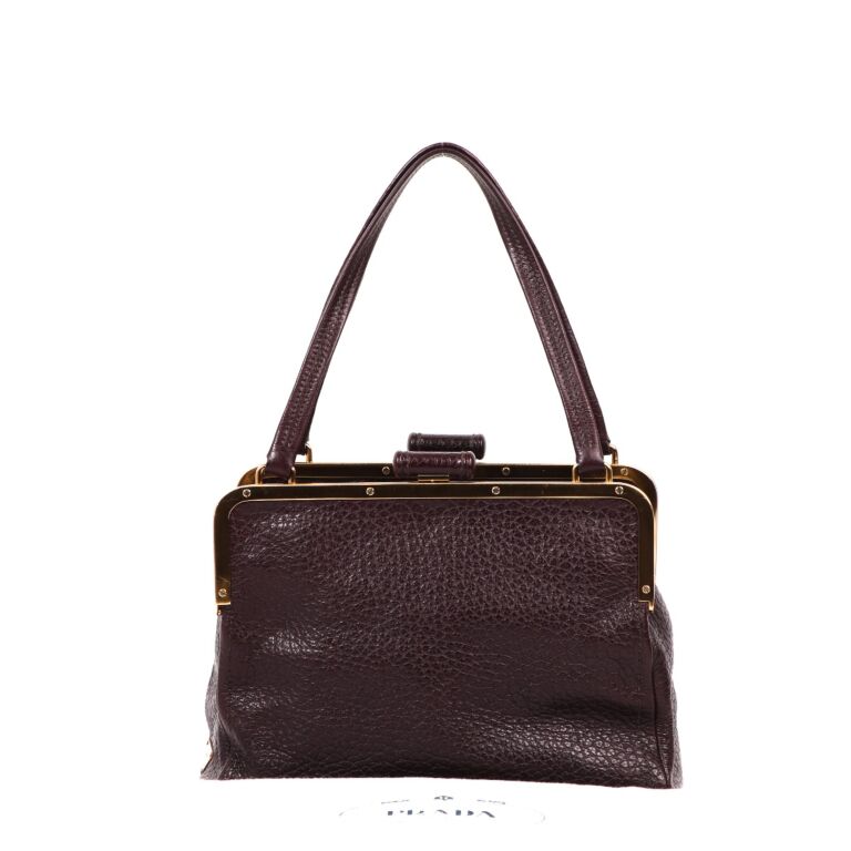 Cloth handbag Prada Burgundy in Cloth - 16223827