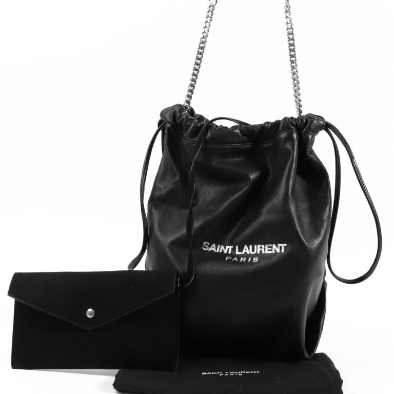 Saint Laurent Teddy Black Lambskin Bucket Bag Labellov Buy
