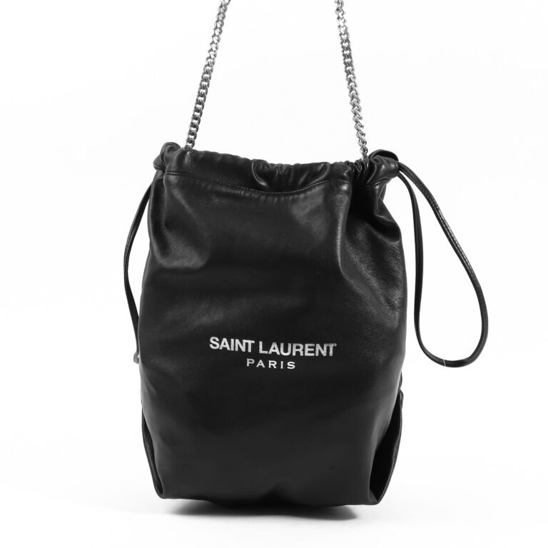 Saint Laurent Teddy Black Lambskin Bucket Bag Labellov Buy