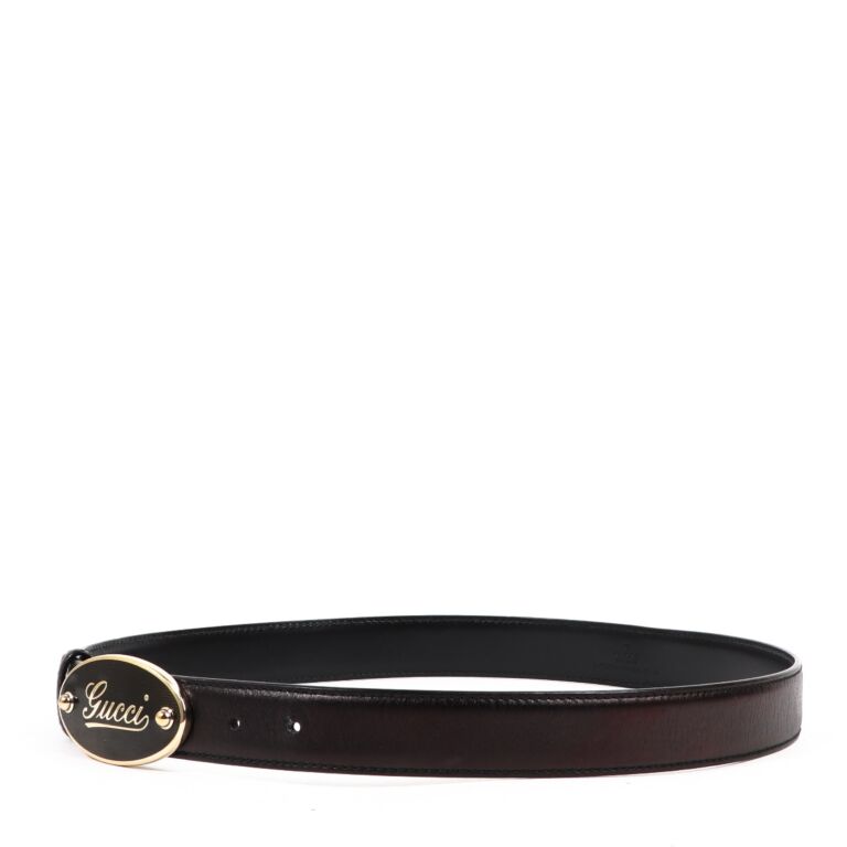 Gucci Black Logo Buckle Belt Size 85 Labellov Buy and Sell