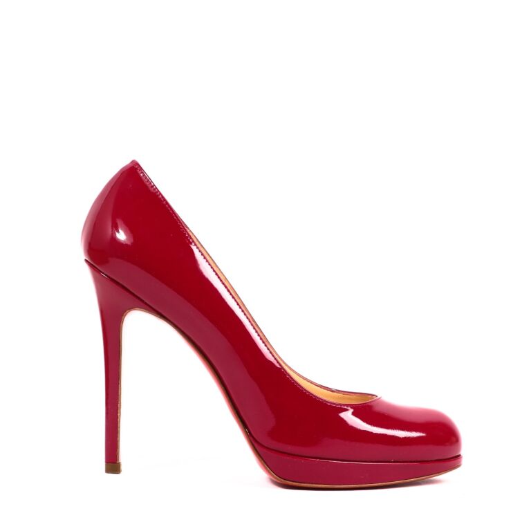 Christian Louboutin Cranberry Patent Calf Simple Pump 120 Pumps