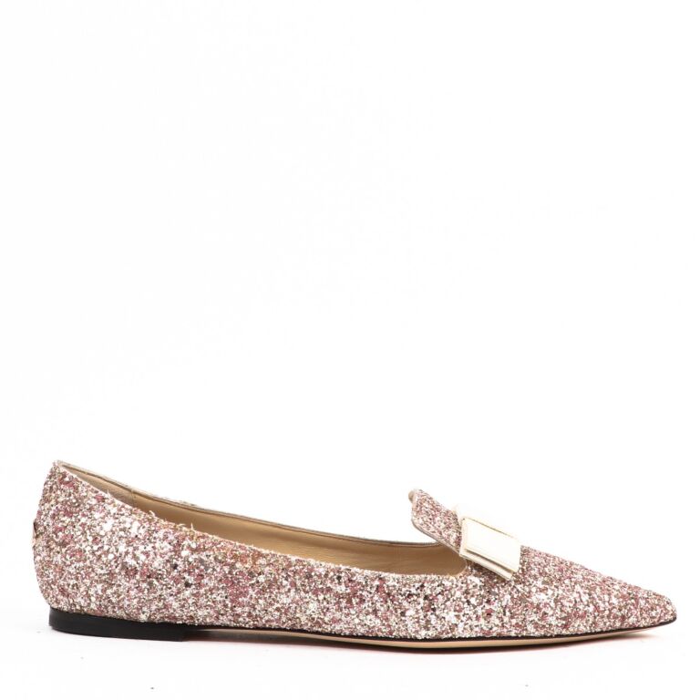 Jimmy choo gala glitter flats online