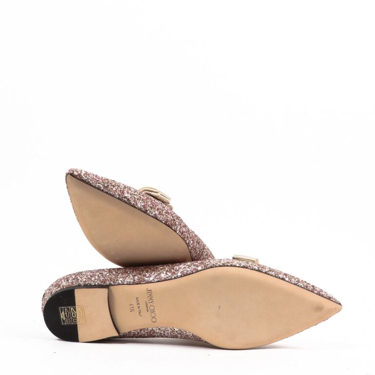 Jimmy Choo Glitter Gala Flats Size 41 5 Labellov Buy and Sell Authentic Luxury
