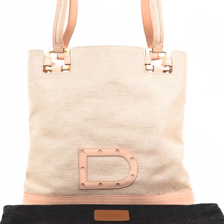 Delvaux Leather-Trimmed Canvas Bag - Brown Shoulder Bags, Handbags