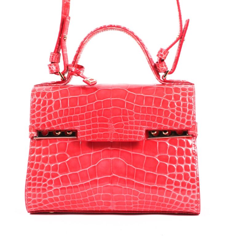 Delvaux Tempête Small Rose Candy Shiny Alligator Labellov Buy and Sell ...