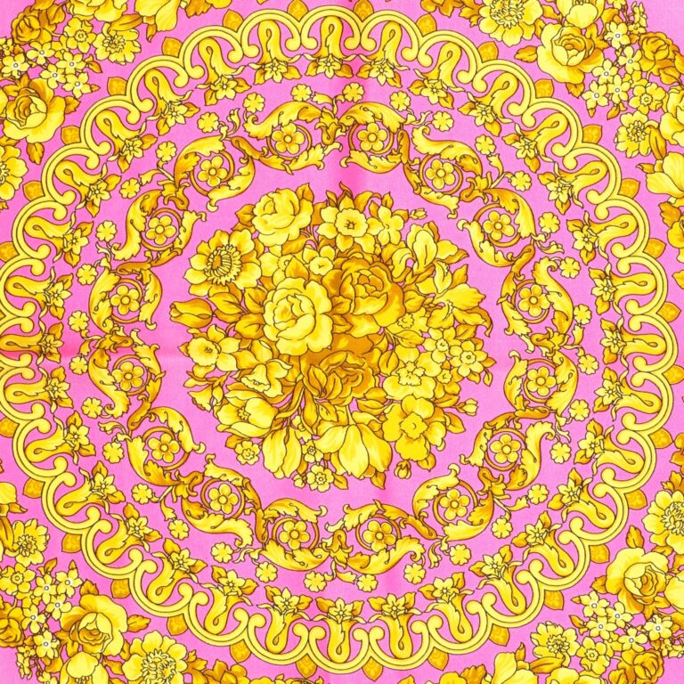 Versace Barocco Pink Large Silk Foulard Scarf Labellov Buy