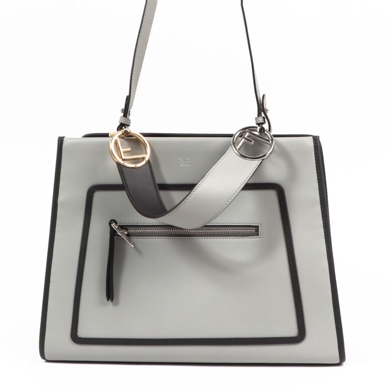 Fendi Grey Leather Runaway Top Handle Bag Labellov Buy and Sell Authentic Luxury