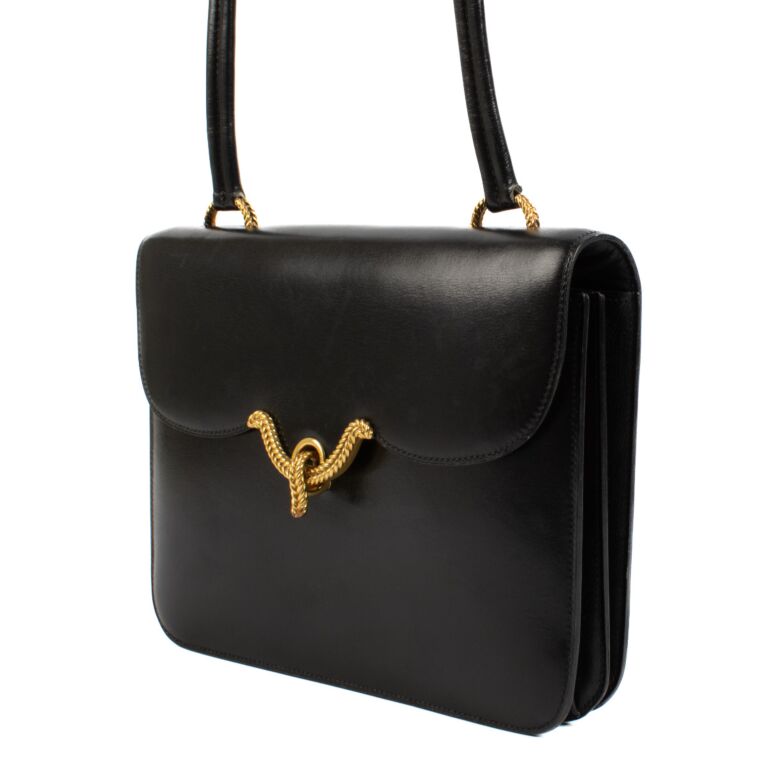 Hermès Black Vintage Boxcalf Leather Shoulder Bag