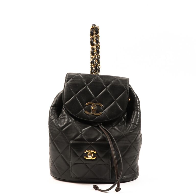 chanel purse backpack leather