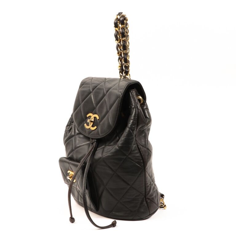 Pre-owned Chanel Duma Leather Backpack In Black