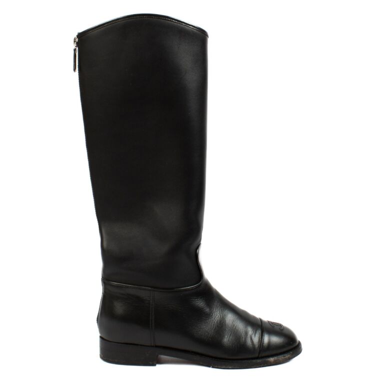 最大12%OFFクーポン Black Chanel CC Labellov ○ 38 Size - Boots High Toe Cap 靴