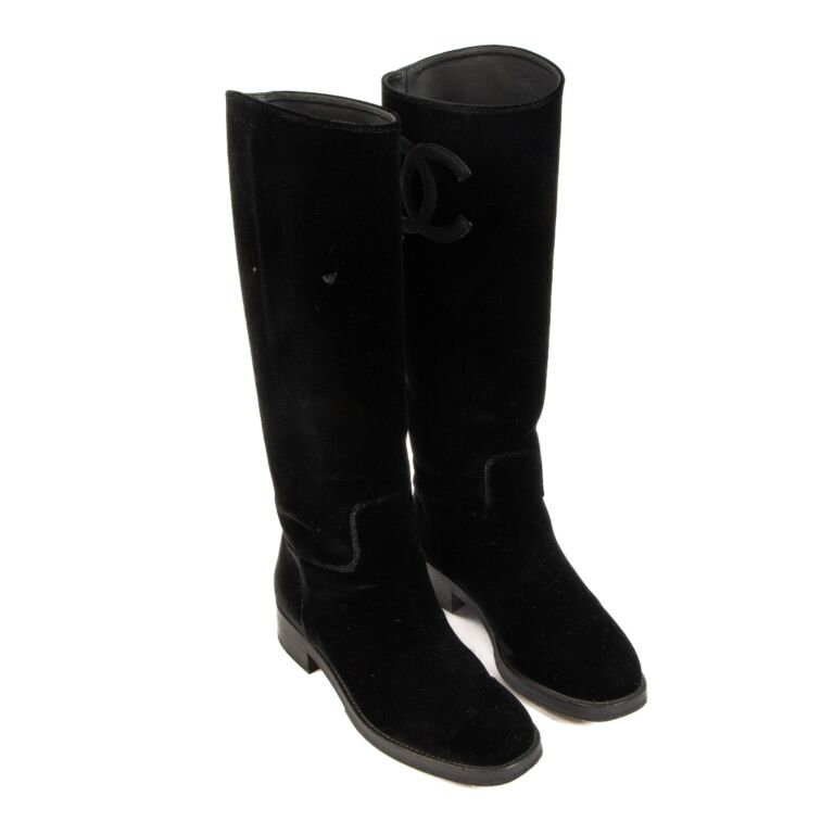 Chanel velvet booties hotsell