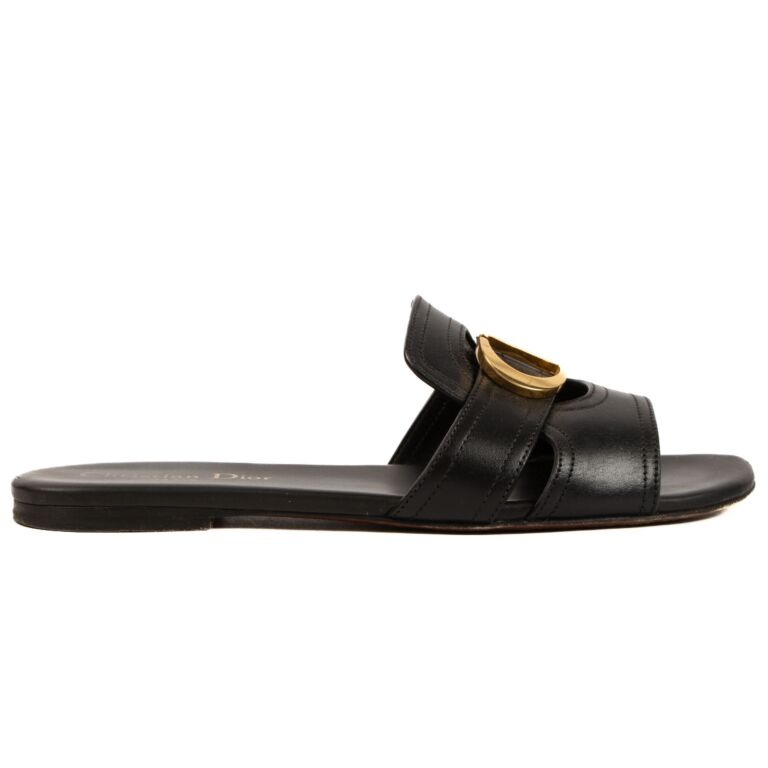 Christian Dior 30 Montaigne Black Sandals size 37 Labellov Buy and Sell Authentic Luxury
