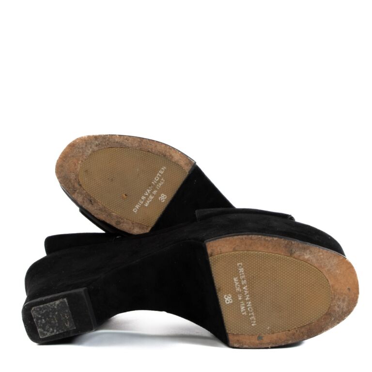 Dries Van Noten Black Platform Sandals - Size 38 ○ Labellov