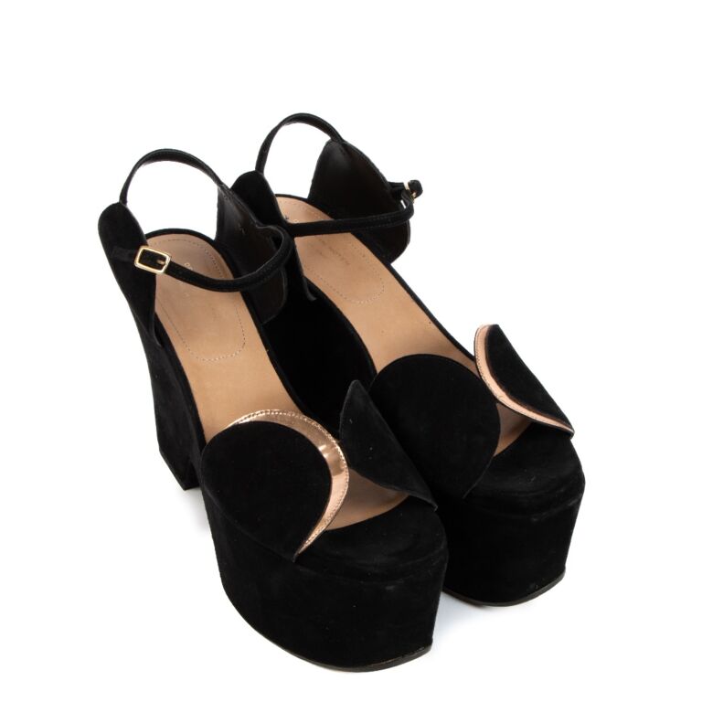 【アウトレット☆送料無料】 Dries Van Noten Black Platform Sandals - Size 38 ○ Labellov 靴