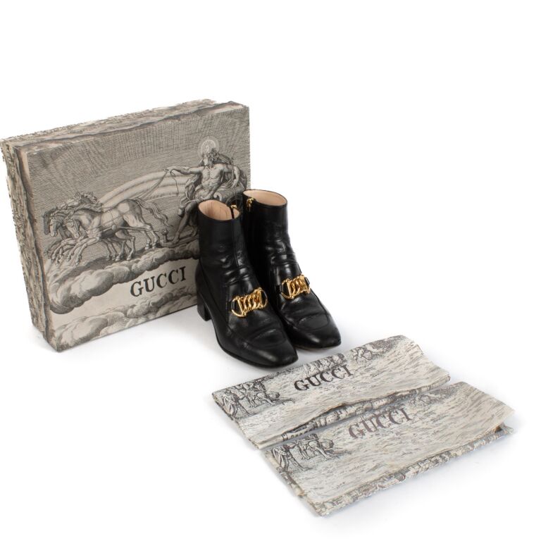 GUCCI ブラック ハイヒール 37 Women's slingback pump with Horsebit in black GG leather