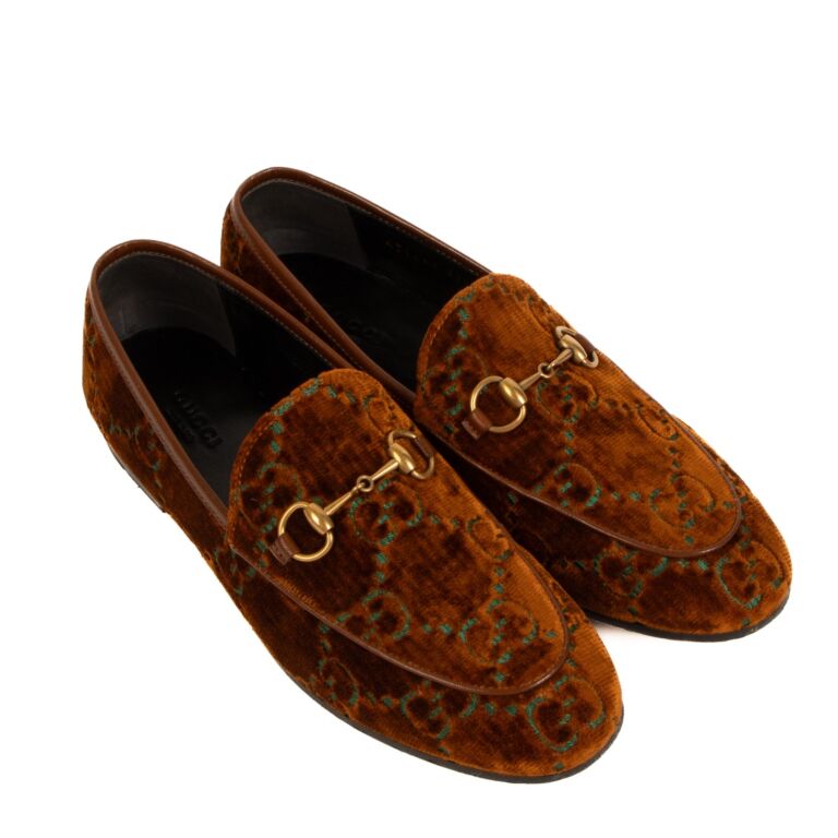 Gucci Brown GG Velvet Jordaan Loafers - size 37,5 ○ Labellov ○ Buy and Sell  Authentic Luxury