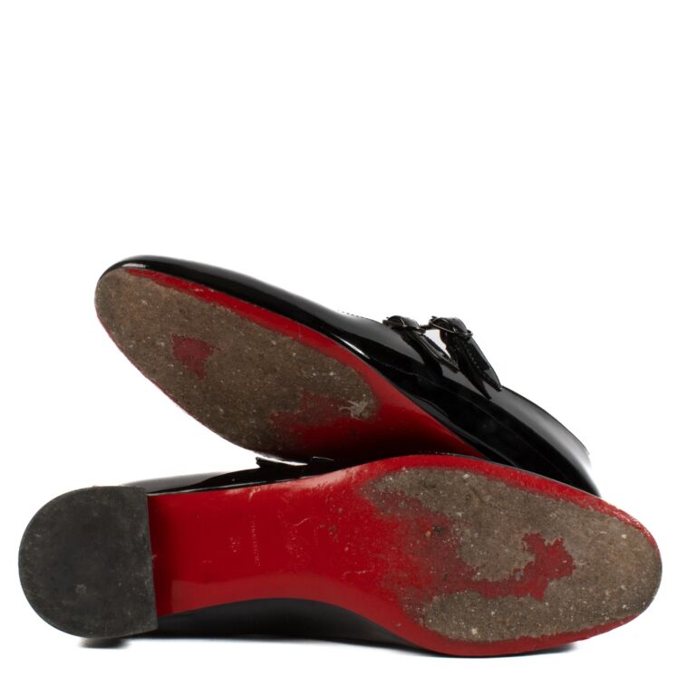 Black patent leather red bottoms online