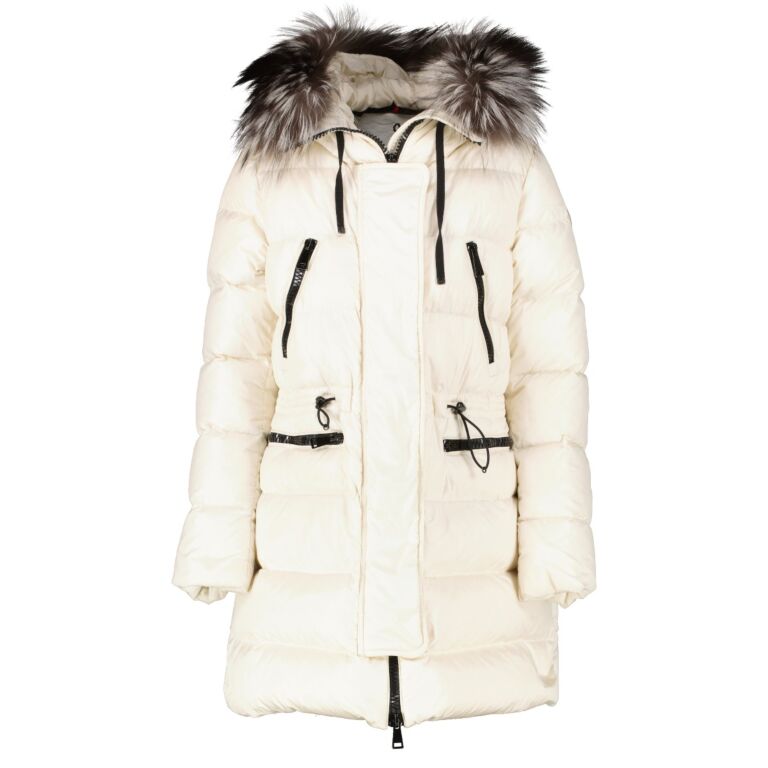 Moncler White Aphrotiti Long Down Jacket Size 2 Labellov Buy and Sell Authentic Luxury