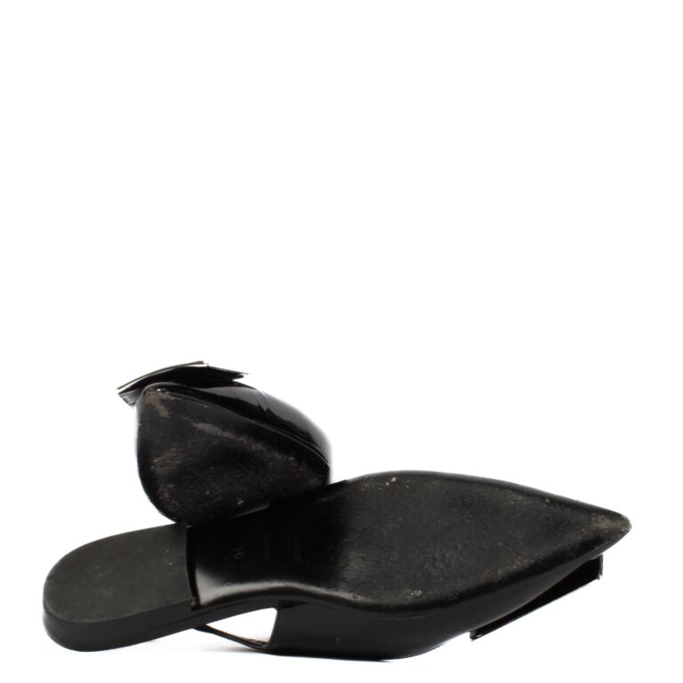 【美品】SANT LAURENT フラットシューズ サイズ40 Saint Laurent カーフレザー トリビュート フラットシューズ
