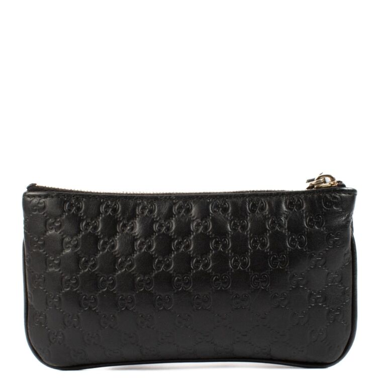 【ひぃやん】GUCCI シマ　ブラックレザー ケース Gucci Black Guccissima Key Pouch ○ Labellov ○ Buy and Sell