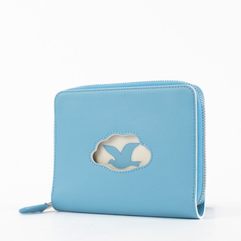 Delvaux Blue The Sensitive Chord Trompe l'Oeil Wallet ○ Labellov