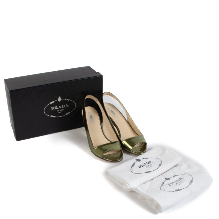 パンプス PRADA SS25 Dark green leather pumps (1I978NFD055055 F035G) Fir Green Brushed leather pumps | PRADA