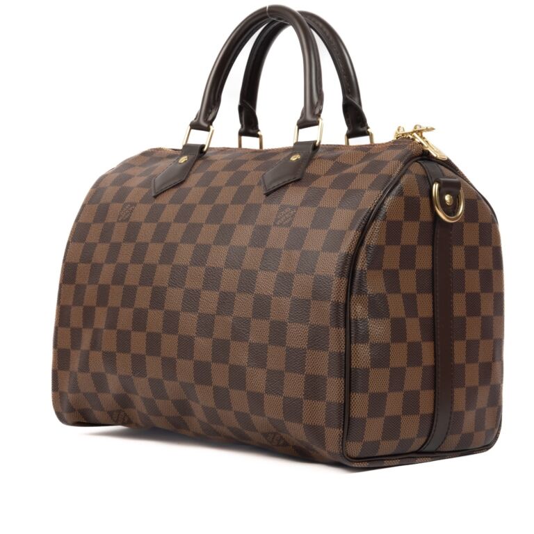 Louis Vuitton Damier Ebene Canvas Speedy Bandouli re 30 Bag