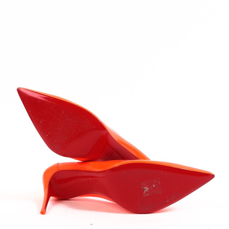 Christian Louboutin Orange Patent Leather Sporty Kate 85 Christian Louboutin Orange Patent Leather Sporty Kate 85