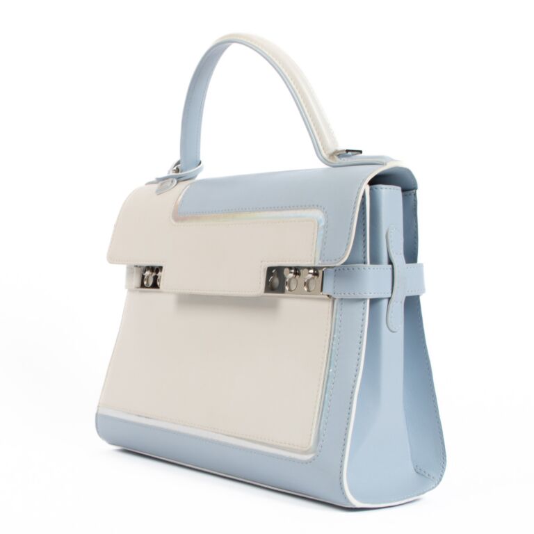 Delvaux White Leather Tempete MM Top Handle Bag Delvaux