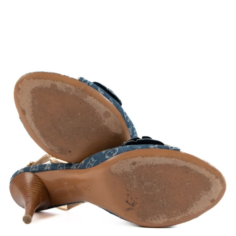 Louis Vuitton Blue Monogram Denim Sandals - Size 38.5 ○ Labellov ○ Buy and  Sell Authentic Luxury