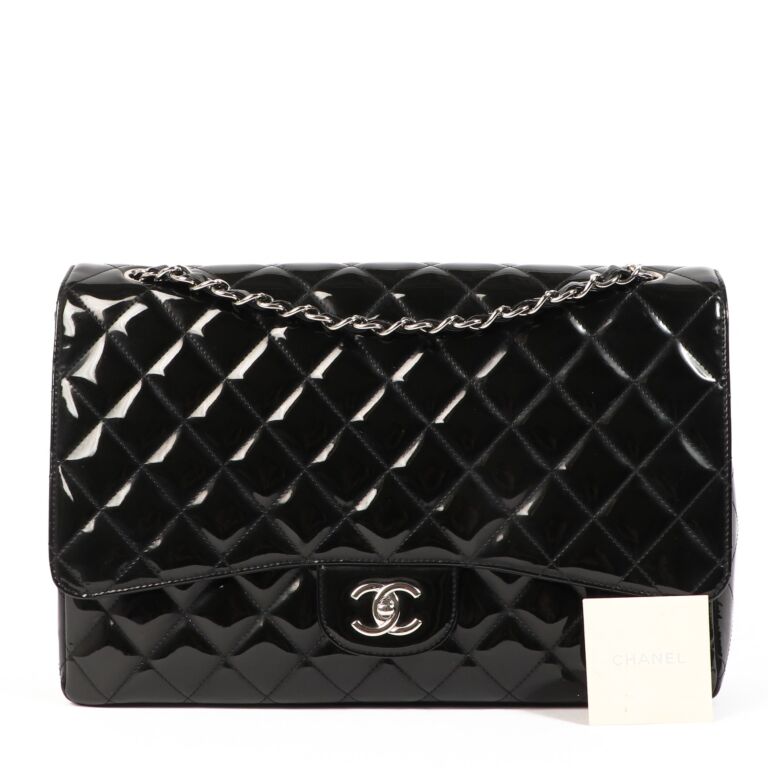 Chanel Patent Leather Maxi Classic Single Flap Bag ○ Labellov