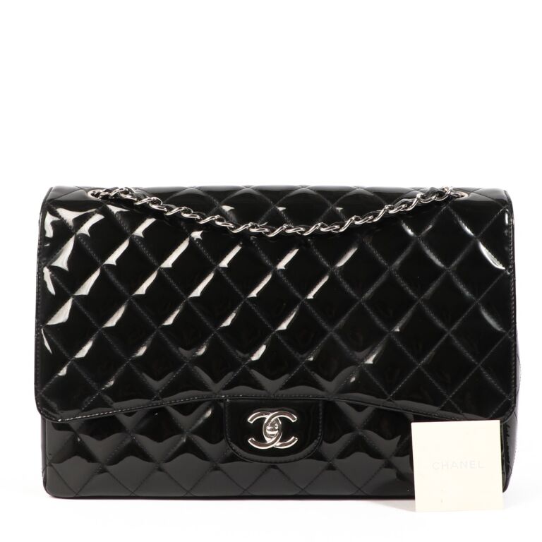 Chanel Patent Leather Maxi Classic Single Flap Bag Labellov