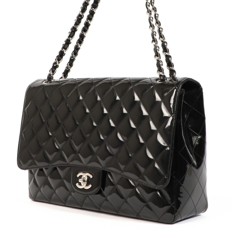 Chanel Patent Leather Maxi Classic Single Flap Bag ○ Labellov