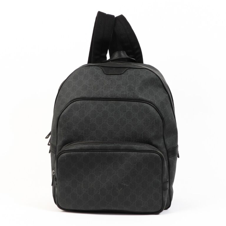 Gucci Black GG Supreme Backpack Labellov Buy and Sell