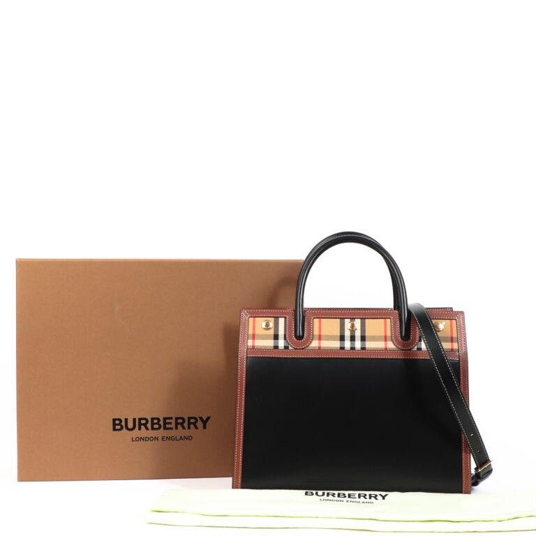 BURBERRY バーバリー ノバチェック カーフ レザー バッグ○黒