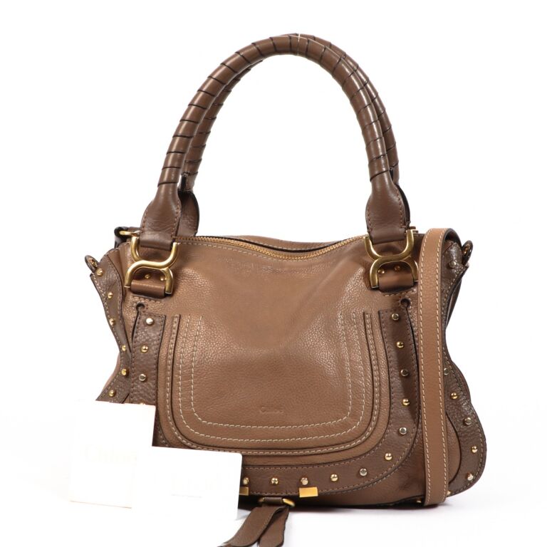 Chlo Tan Marcie Studded Double Carry Bag Labellov Buy and