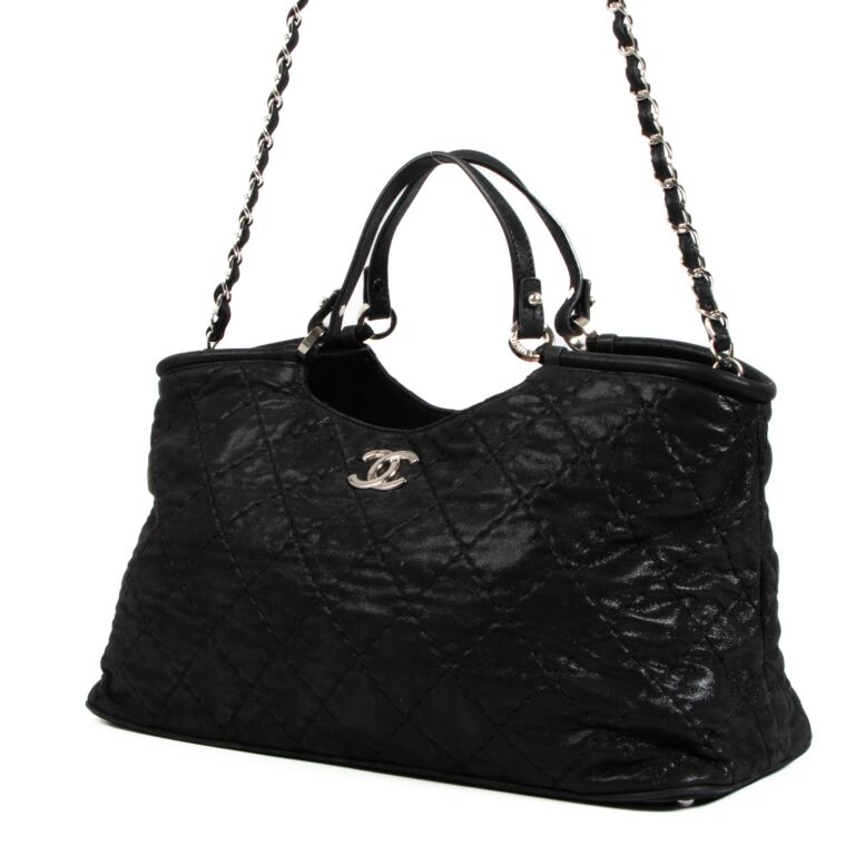Chanel Black Iridescent Calfskin Sea Hit Tote Bag Labellov