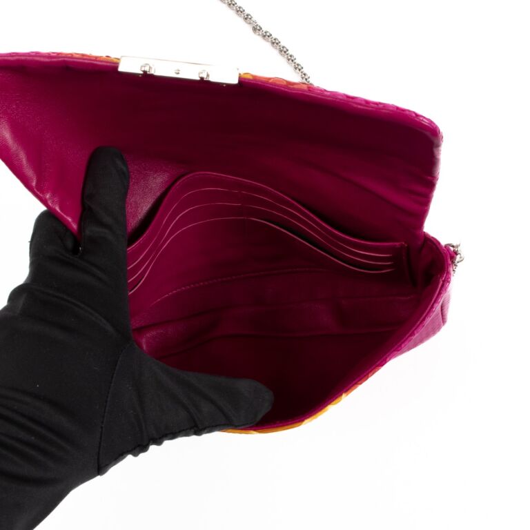 Christian Dior Multicolor Python New Lock Pouch ○ Labellov ○ Buy