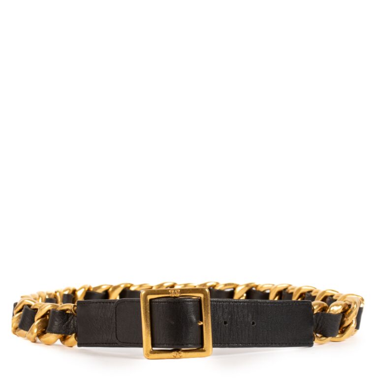 Chanel Gold 95A Chain Leather Belt ○ Labellov ○ Buy and