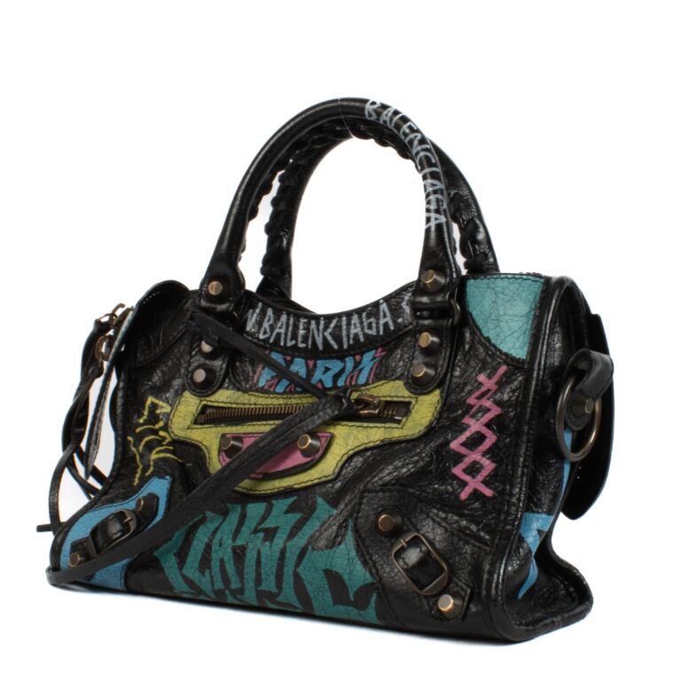 Balenciaga Black Arena Leather Classic City Bag ○ Labellov