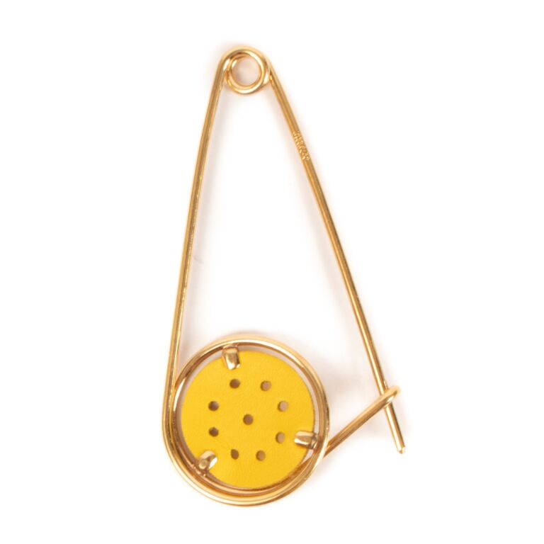 Loewe Yellow Meccano Pin Brooch Labellov Buy and Sell Authentic Luxury
