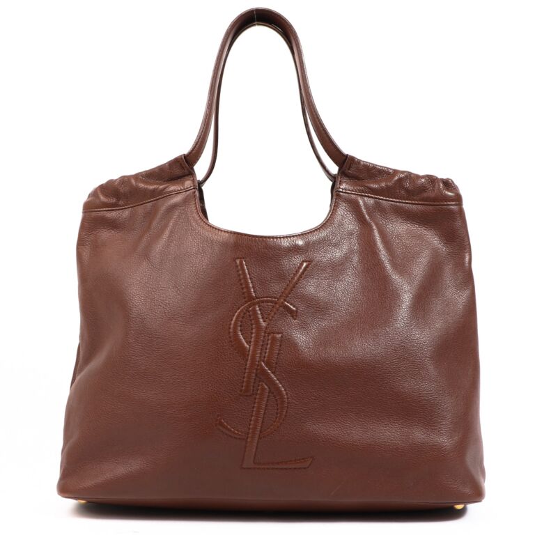 Yves Saint Laurent Brown Leather Hobo Shoulder Bag Labellov Buy and Sell Authentic Luxury