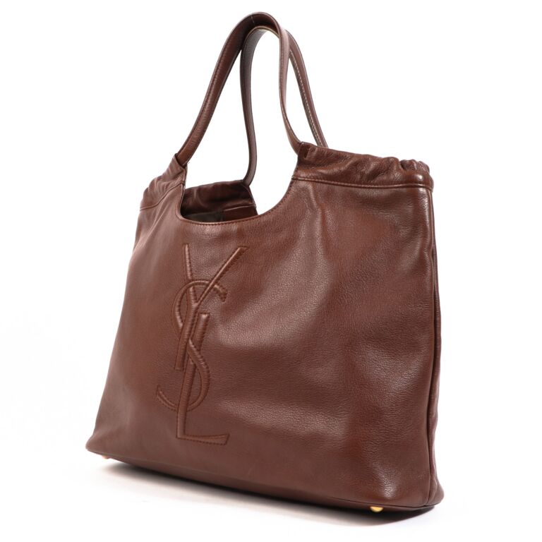 Yves Saint Laurent Brown Leather Hobo Shoulder Bag Labellov Buy and Sell Authentic Luxury