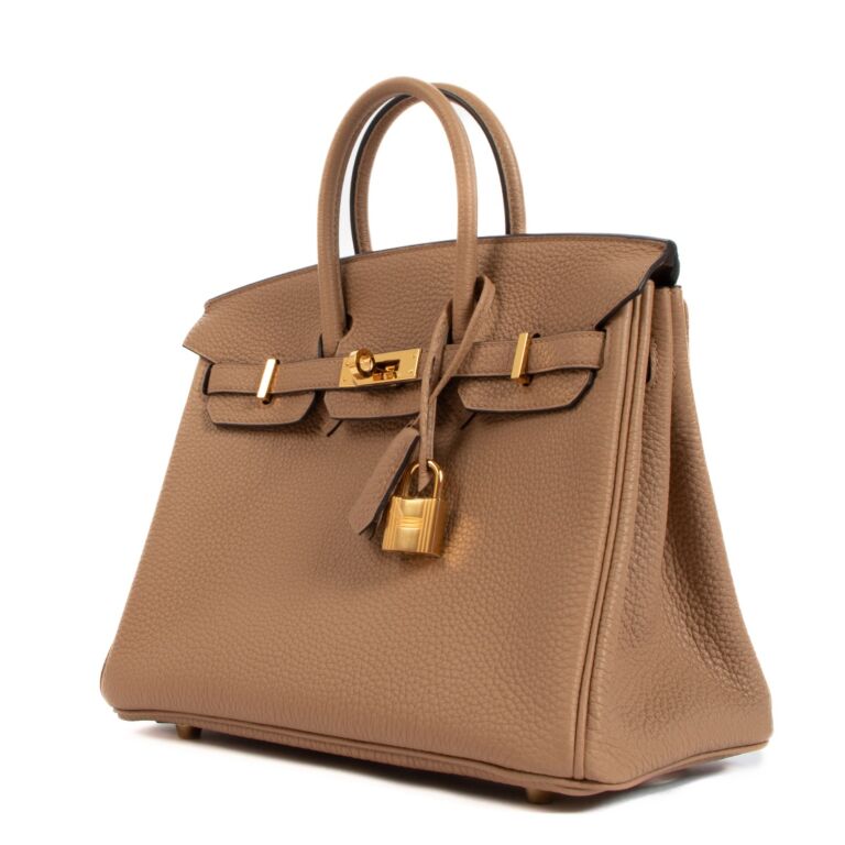 Hermes Birkin 25 Bag in Chai Togo Leather with Gold Hardware