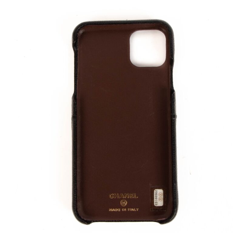 Chanel Black Caviar Leather iPhone 11 Pro Max Case ○ Labellov