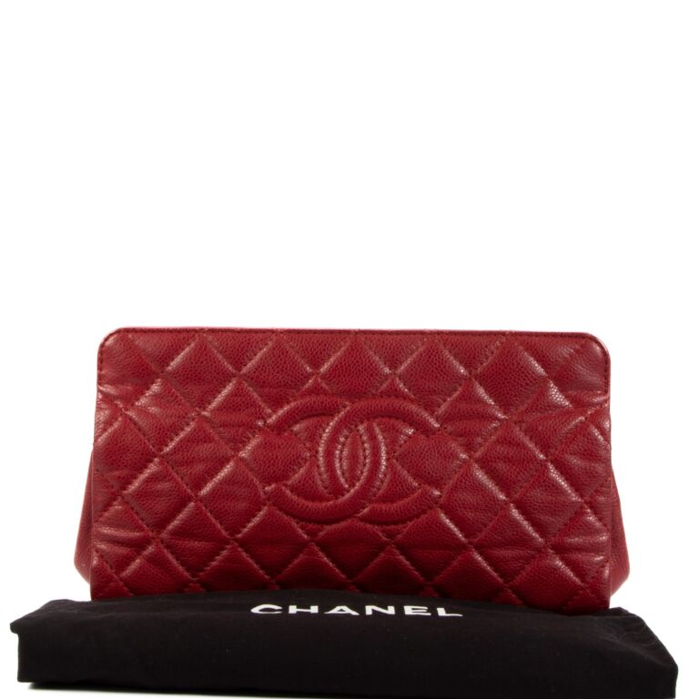 chanel red caviar flap bag