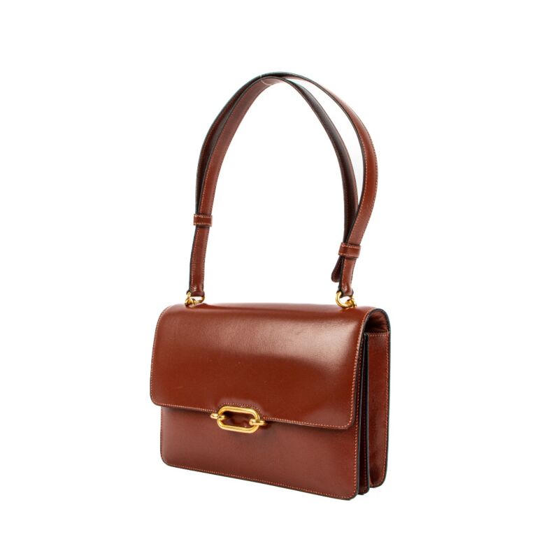 Hermes Fonsbelle Brique Box Vintage Shoulder Bag Labellov Buy and Sell Authentic Luxury