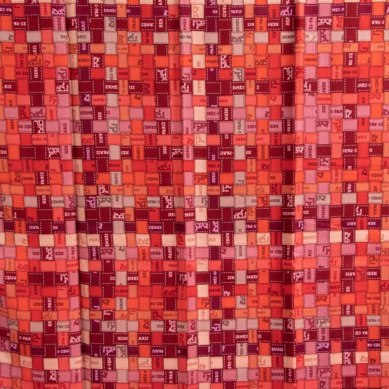 Hermès Red Bolduc Au Carré Cashmere And Silk Scarf ○ Labellov
